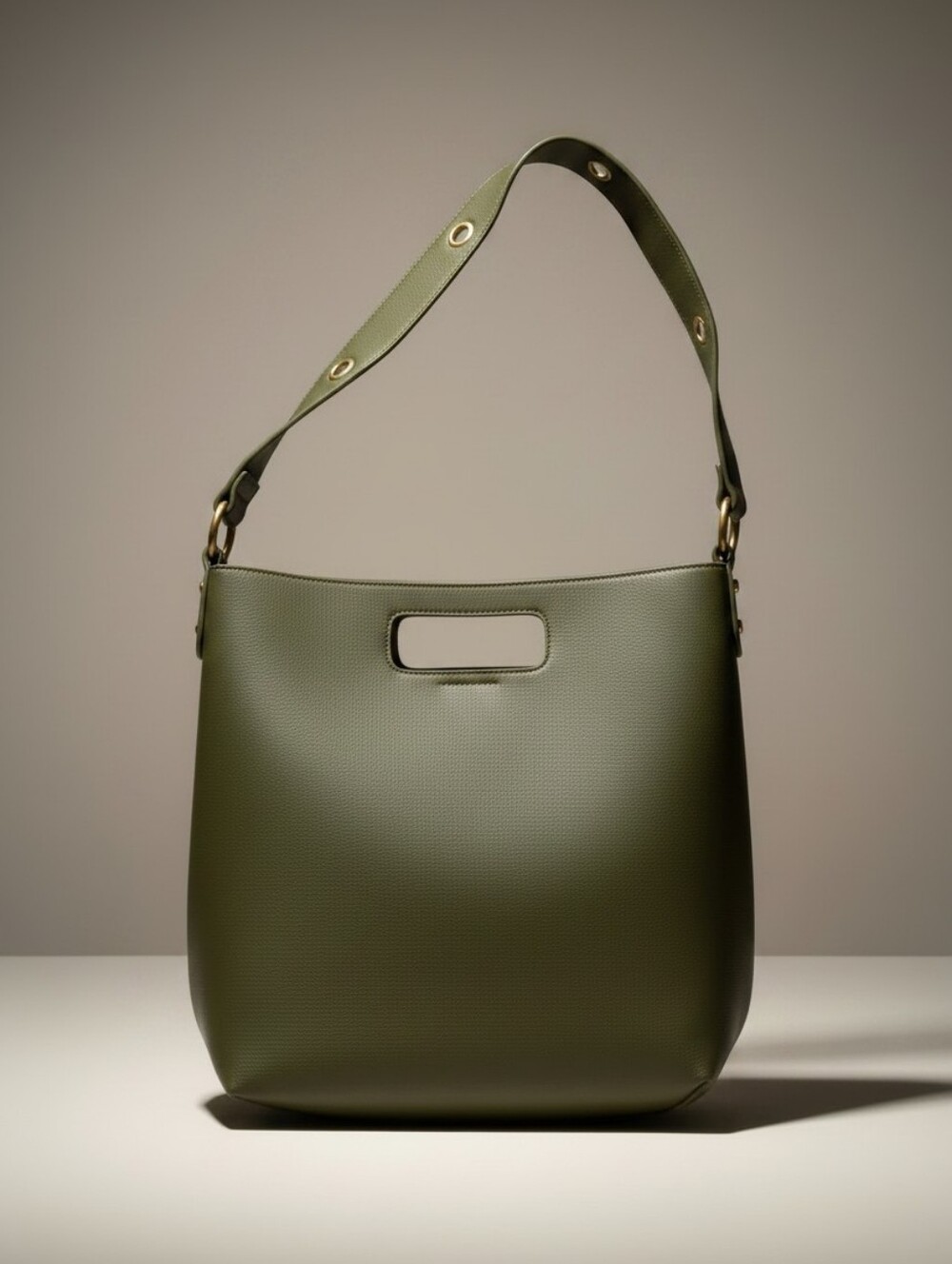 Anthropologie Celeste Dark Avocado Green Convertible Tote Crossbody Minimalist